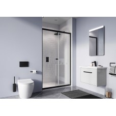Clear 6 Single Sliding Door Matt Black