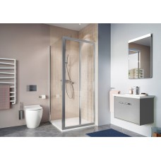Clear 6 Bi-fold Door & Side Panel Silver