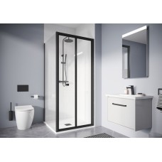Clear 6 Bi-fold Door & Side Panel Matt Black