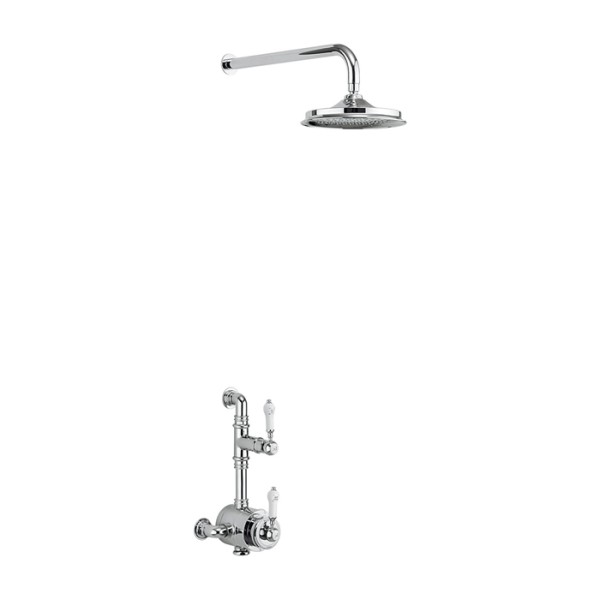 Stour Thermostatic Exposed Shower Valve Single Outlet with Fixed Shower Arm with Rose