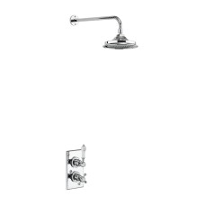 Trent Thermostatic Single Outlet Concealed Shower Valve with Fixed Shower Arm with Rose