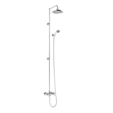 Eden Thermostatic Exposed Shower Bar Valve Dual Outlet with Extended Rigid Riser and Swivel Shower Arm with Rose