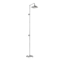 Eden Thermostatic Exposed Shower Bar Valve Single Outlet with Extended Rigid Riser and Swivel Shower Arm with Rose