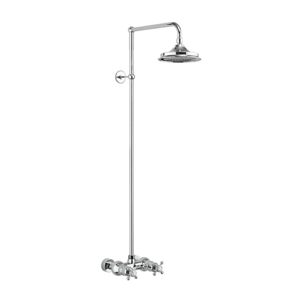 Eden Thermostatic Exposed Shower Bar Valve Single Outlet with Rigid Riser and Swivel Shower Arm