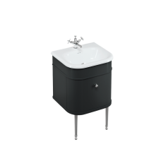 Chalfont Single Drawer Unit, Chrome Legs and Chrome Handle - Matte Black