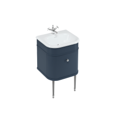 Chalfont Single Drawer Unit, Chrome Legs and Chrome Handle - Blue