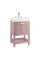 Riviera 580mm Vanity Unit with Riviera 580mm Square Basin - Matt Pink