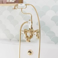 Claremont vannas/dušas maisītājs, stiprināms pie sienas, zelts (attālums starp centriem 180 mm)