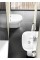 Compact back to wall pan with soft close seat