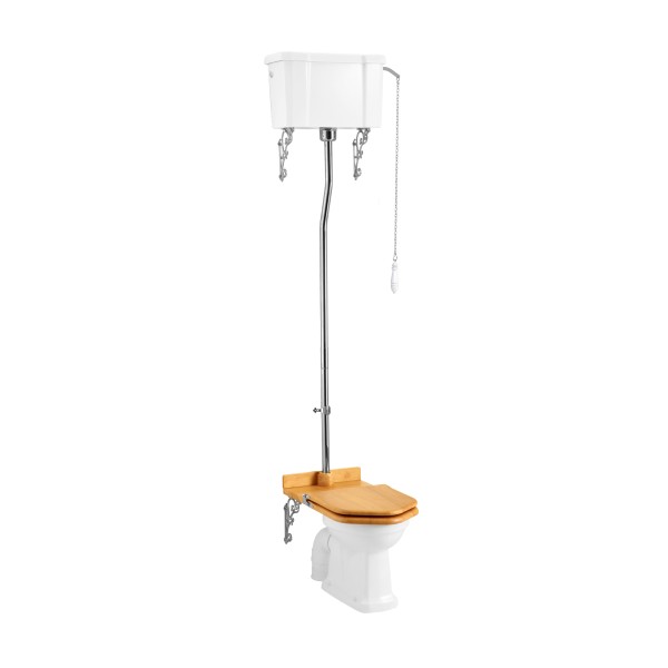 Standard High Level WC with Single Flush Ceramic Cistern 