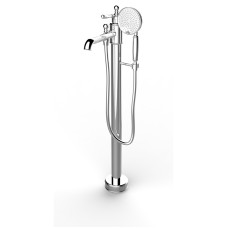 Arcade Single Lever Bath Shower Filler Floor Mounted inc. Floor Mounting Kit with Arcade brass tap lever for single bath filler, Chrome