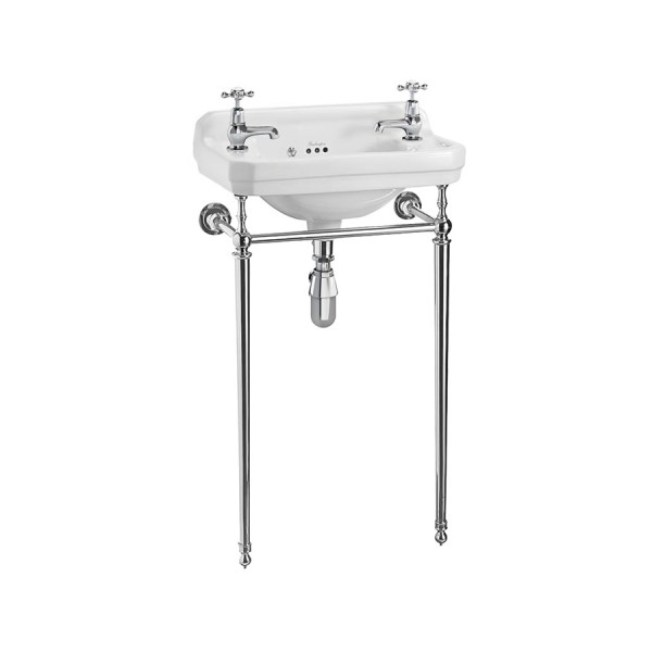 Edwardian 510mm Cloakroom Basin with Chrome Basin Stand