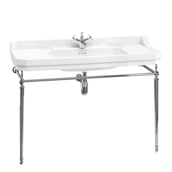 Edwardian 1200mm Basin Wash Stand Chrome Plated Brass Fittings