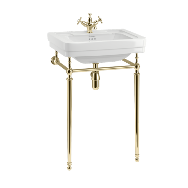 Contemporary 580mm Basin with Gold Washstand