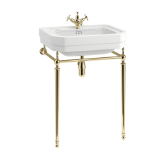 Victorian 610mm Basin with Gold Basin Stand