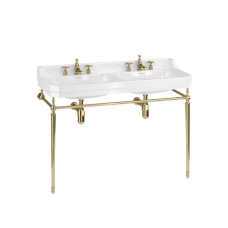Edwardian 1200mm Double Basin with Gold Washstand
