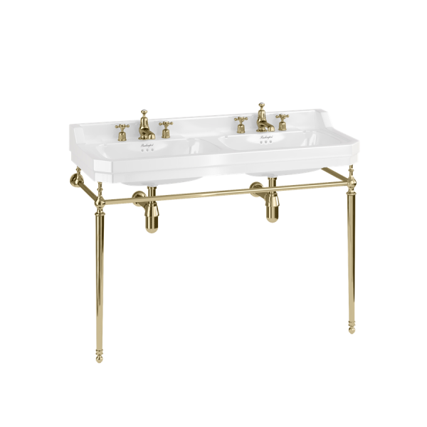 Edwardian 1200mm Double Basin with Gold Washstand