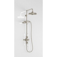 Arcade Avon exposed thermostatic shower valve, standard vertical riser, straight shower arm for vertical riser mounting, 9'' shower rose, telephone handset & hose