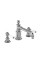 Arcade three hole basin mixer deck-mounted without pop up waste with white ceramic tap levers, chrome