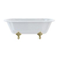 Windsor  170 cm divpusēja vanna ar greznām kājām (tradicionāls kāju komplekts zelta krāsā)