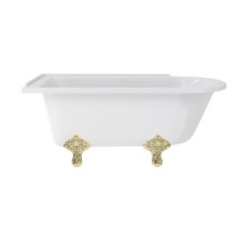 Hampton 150cm Right Handed Showering Bath with Luxury Feet (traditional leg set in gold