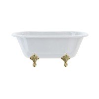 Windsor  150 cm divpusēja vanna ar greznām kājām (tradicionāls kāju komplekts zelta krāsā)