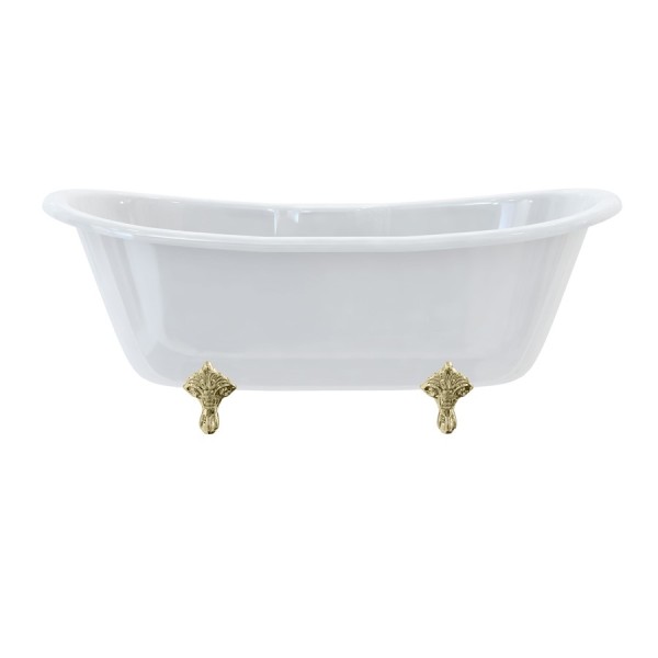 Bateau Double Ended Bath with Luxury Feet (traditional leg set in gold)
