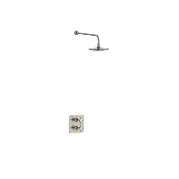 Guild termostatiskais kvadrātveida dušas komplekts ar vienu izeju, turētājs ar 200 mm dušas galviņu