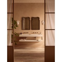 Cheney teksturēta darba virsma ar integrētu dubulto izlietni 1410x460x110 mm, matēti balta