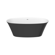 The Asher Freestanding Bath Integrated Overflow 1700 White Matt / Black Matt