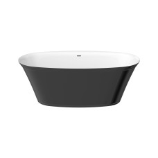 The Asher Freestanding Bath Integrated Overflow 1700 White Gloss / Black Gloss 