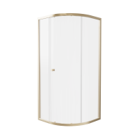 Hoxton 6 kvadranta dušas kabīne ar vienām durvīm, slīpēts misiņš