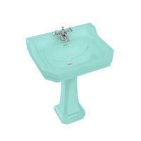 Pēc pasūtījuma izgatavota "Cosmic Green" Edvarda laika 61 cm izlietne ar standarta pjedestālu