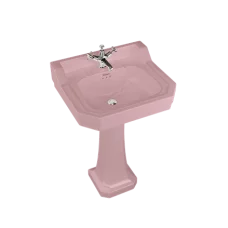 Ekskluzīva Confetti Pink Edwardian 560 mm izlietne un klasisks pjedestāls